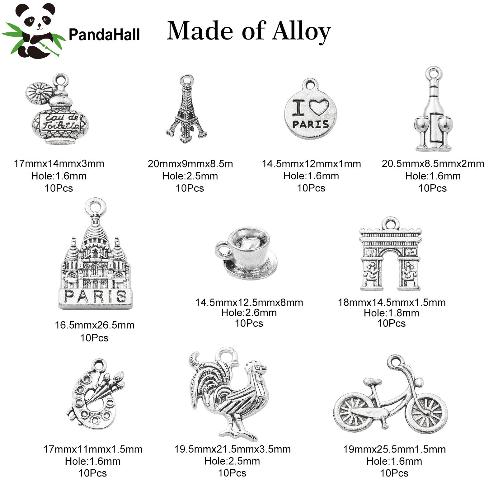 Jewelry Making Paris - 판다홀 100개 10가지 스타일 앤틱 스타일