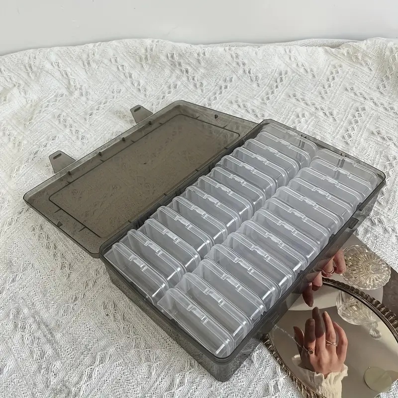 Jewelry Making Organizer - 투명 플라스틱 공예 보관 상자, 휴대용