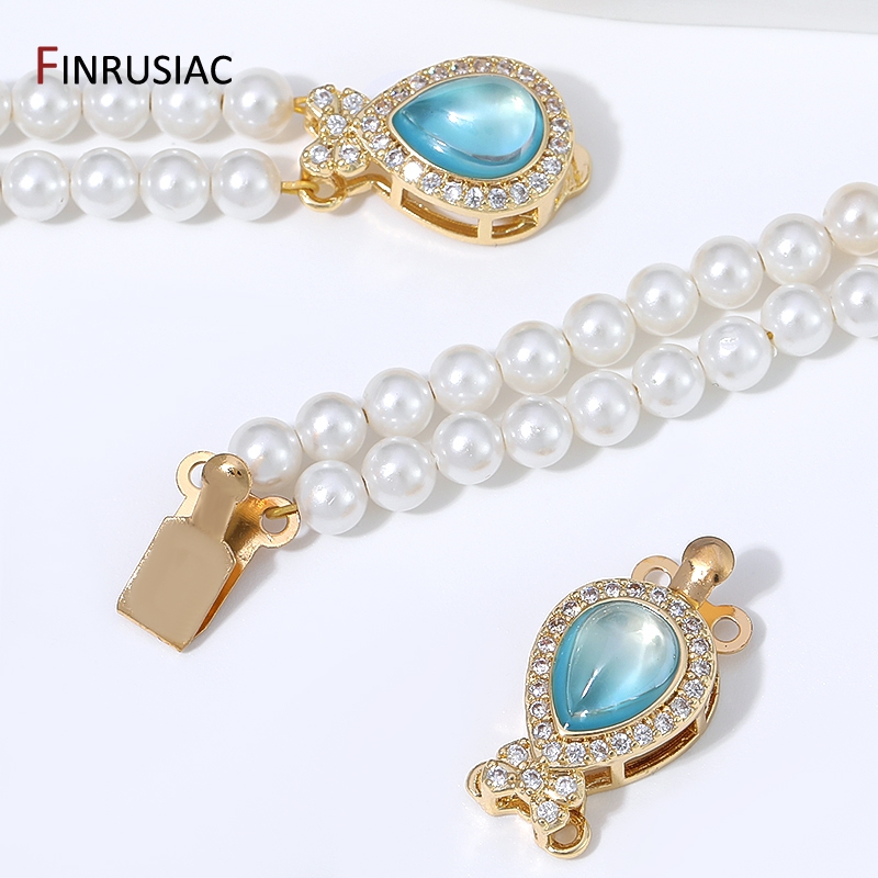 Jewelry Making Organizer - 18K 금도금 황동 배 모양 오팔