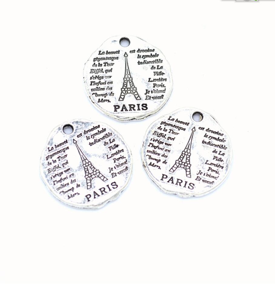 Jewelry Making Paris - 5pcs 참스 파리 에펠 탑 라운드