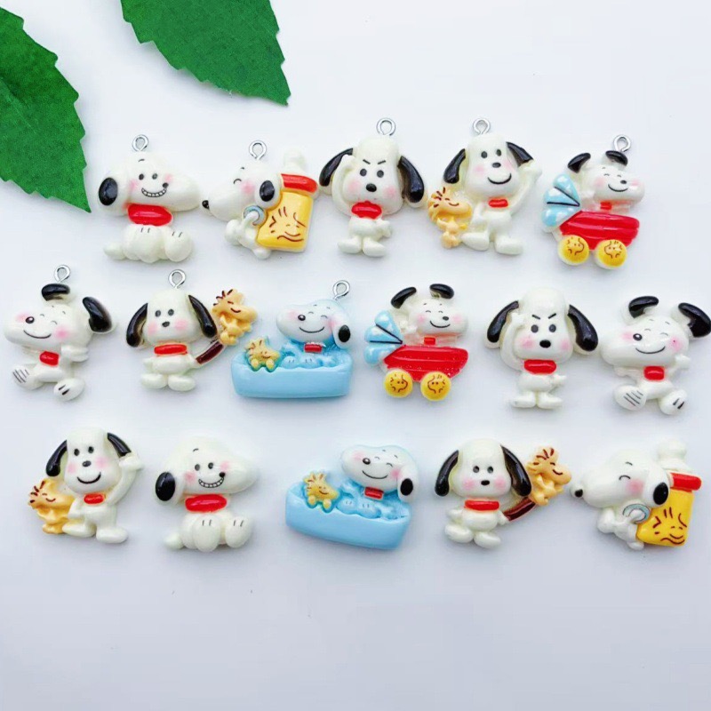 Jewelry Making Resin - 12개 레진 만화 강아지 펜던트, DIY