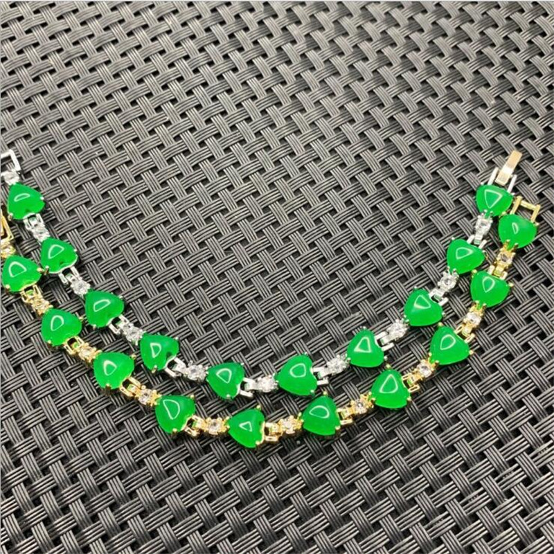 천연 말레이시아 옥 칼세도니 스톤 도금 팔찌 그린 옥  - Jewelry Making Singapore 리뷰 및 가격