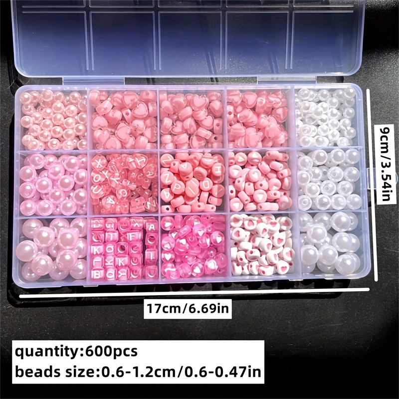 10피스 핑크 알파벳 박스, 아크릴 비즈, 수제 보석  - Jewelry Making Organizer 리뷰 및 가격