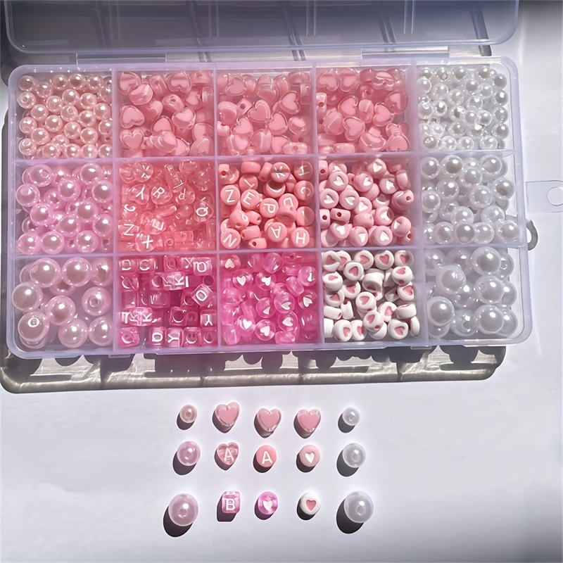 10피스 핑크 알파벳 박스, 아크릴 비즈, 수제 보석  - Jewelry Making Organizer 리뷰 및 가격