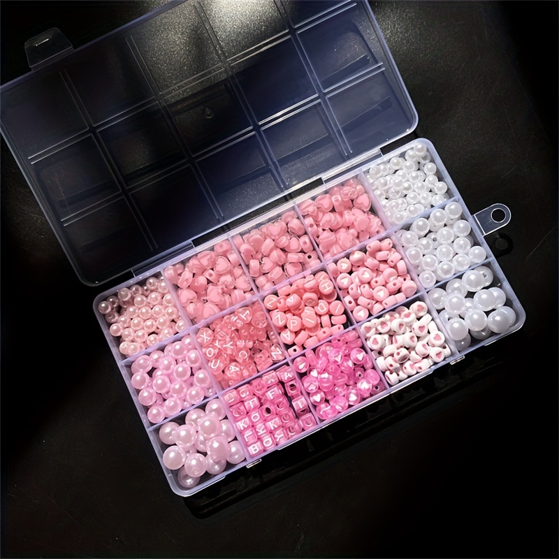 10피스 핑크 알파벳 박스, 아크릴 비즈, 수제 보석  - Jewelry Making Organizer 리뷰 및 가격