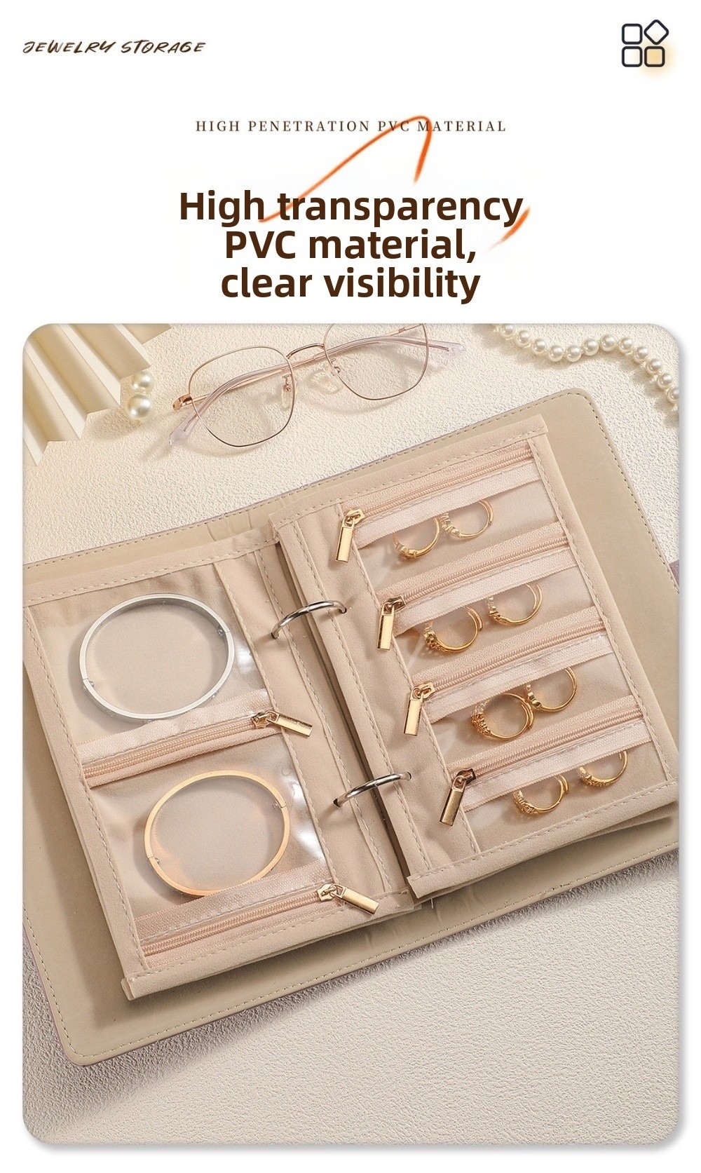투명 쥬얼리 보관북 벨벳 지퍼 바인더 보관북 고급 PU - Jewelry Making Journal 리뷰 및 가격