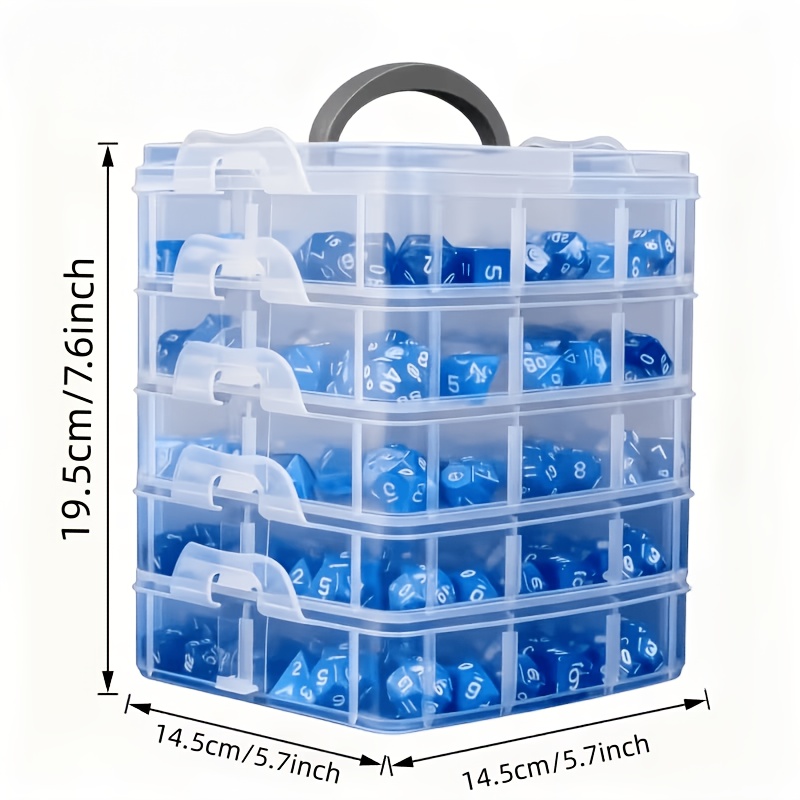 뚜껑과 손잡이가 있는 5겹 투명 수납함, 스냅 잠금 디 - Jewelry Making Organizer 리뷰 및 가격