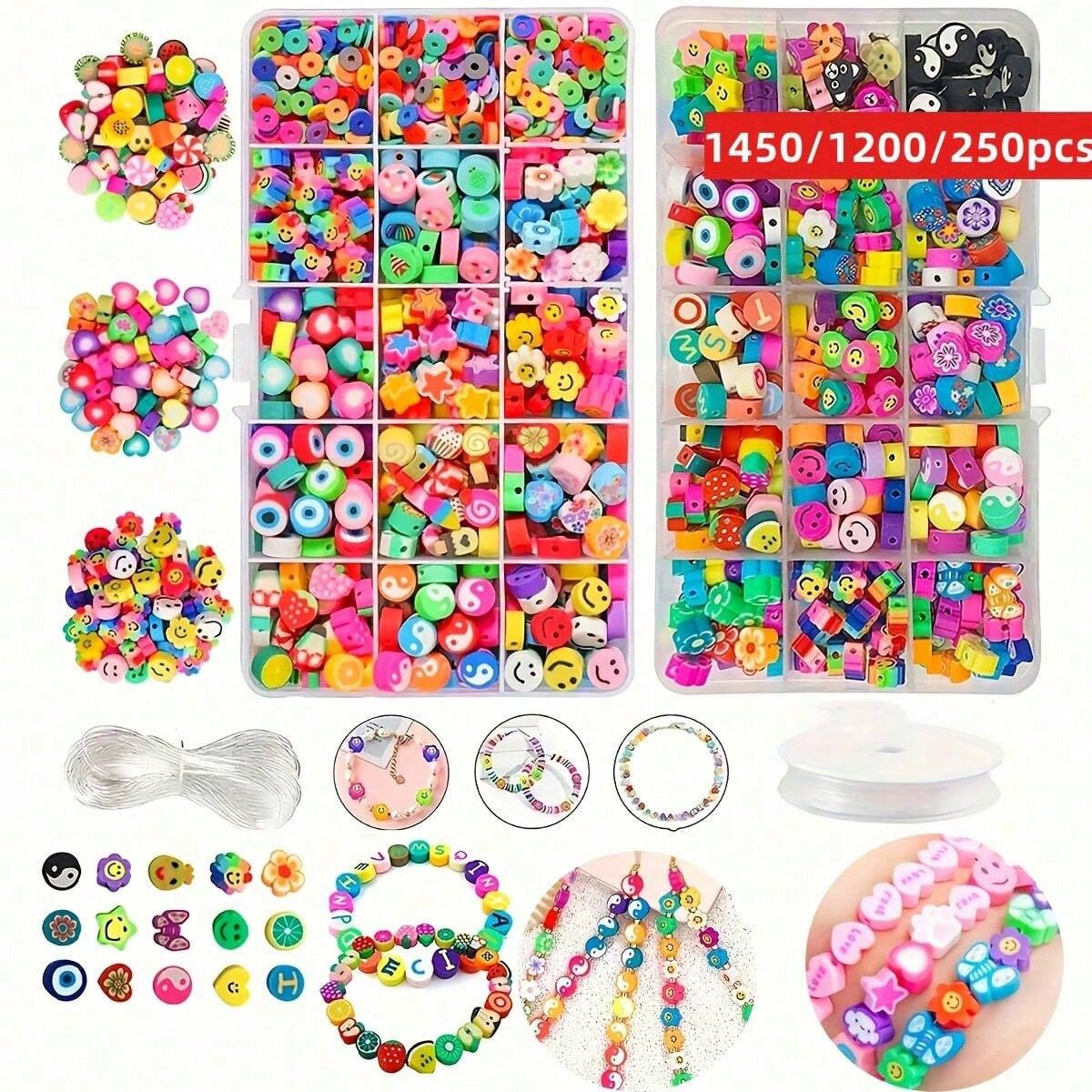 1450/1200/250개 폴리머 클레이 비즈 세트,  - Jewelry Making Organizer 리뷰 및 가격