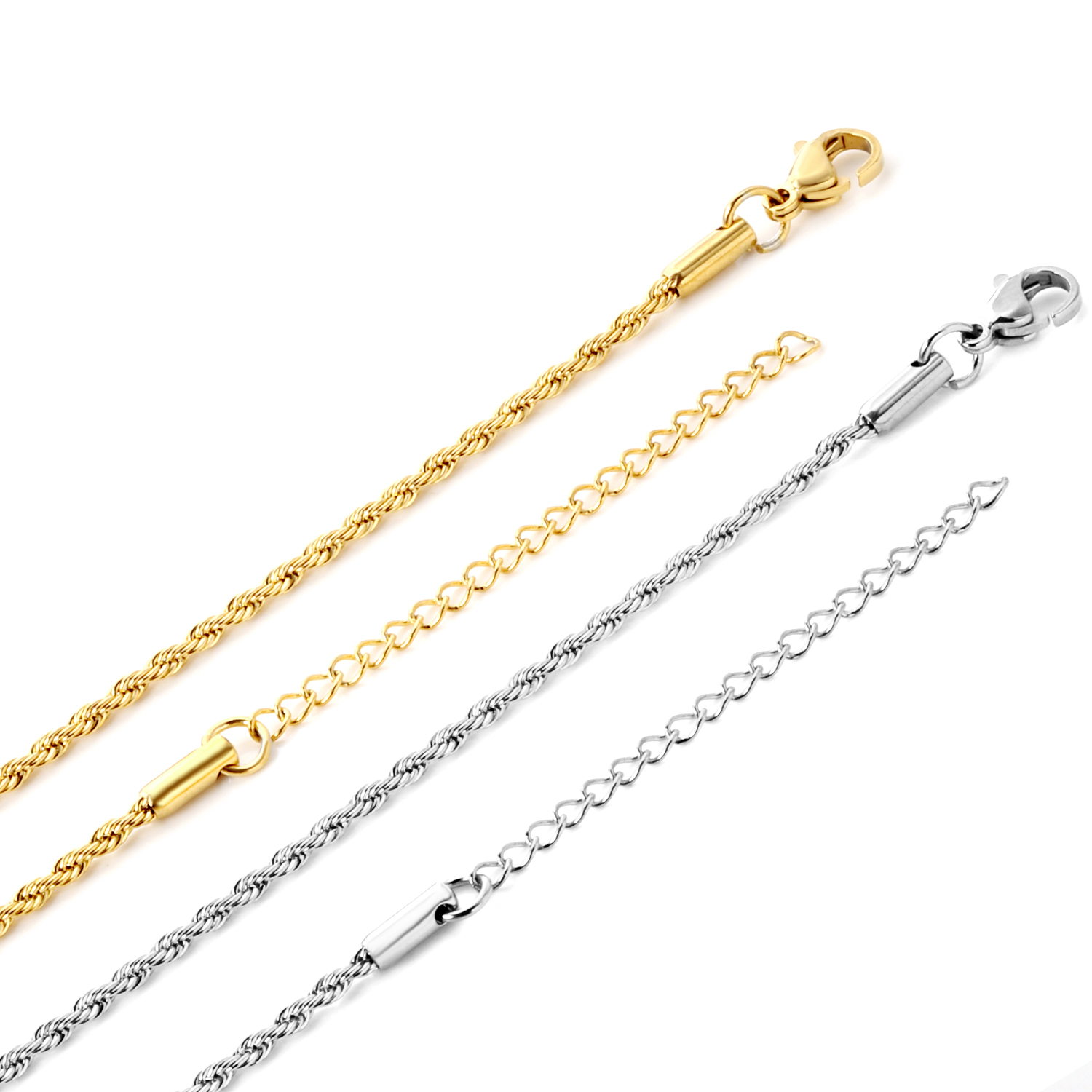 10개 2mm 45+5cm 로프 목걸이 체인 316L  - Jewelry Making Singapore 리뷰 및 가격