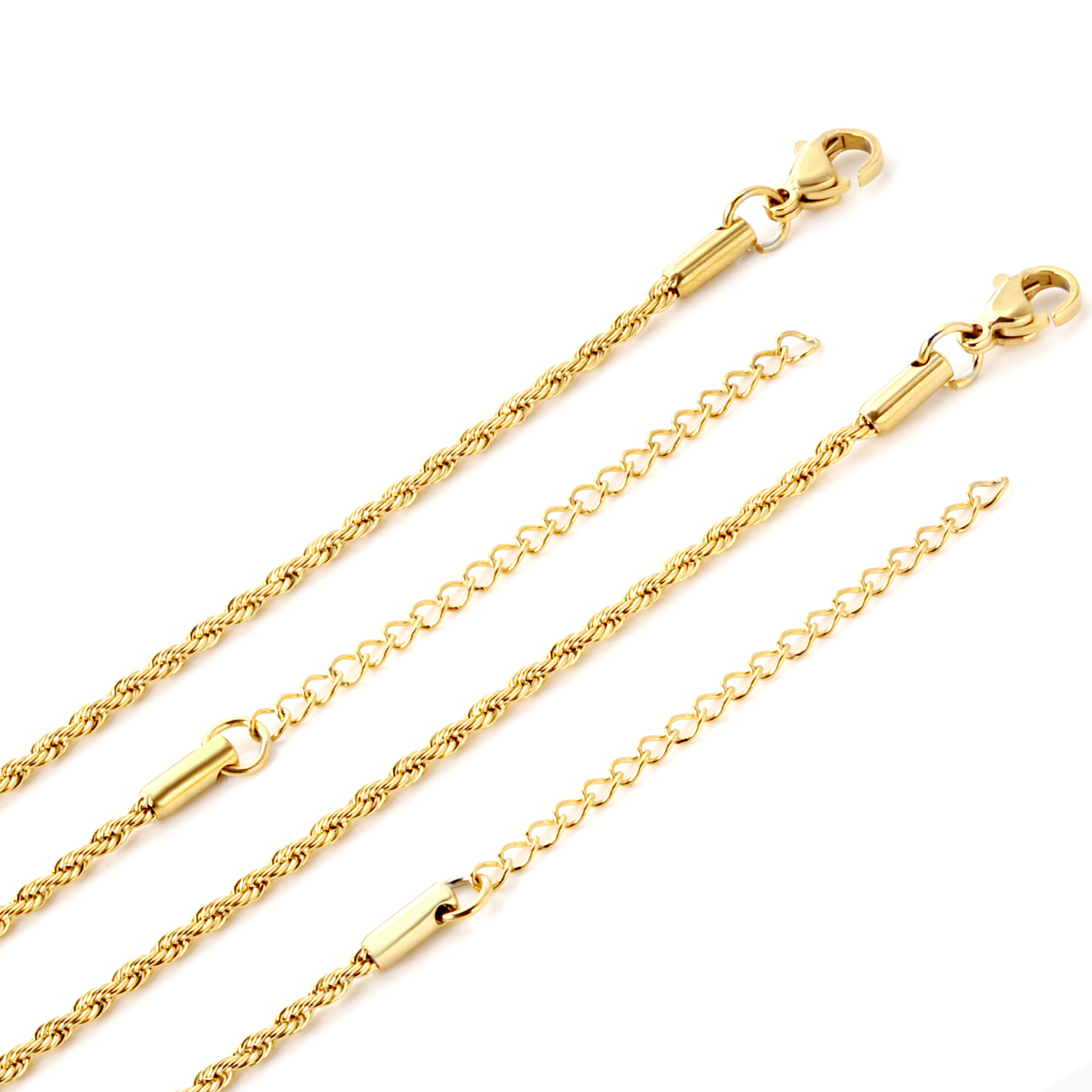 10개 2mm 45+5cm 로프 목걸이 체인 316L  - Jewelry Making Singapore 리뷰 및 가격