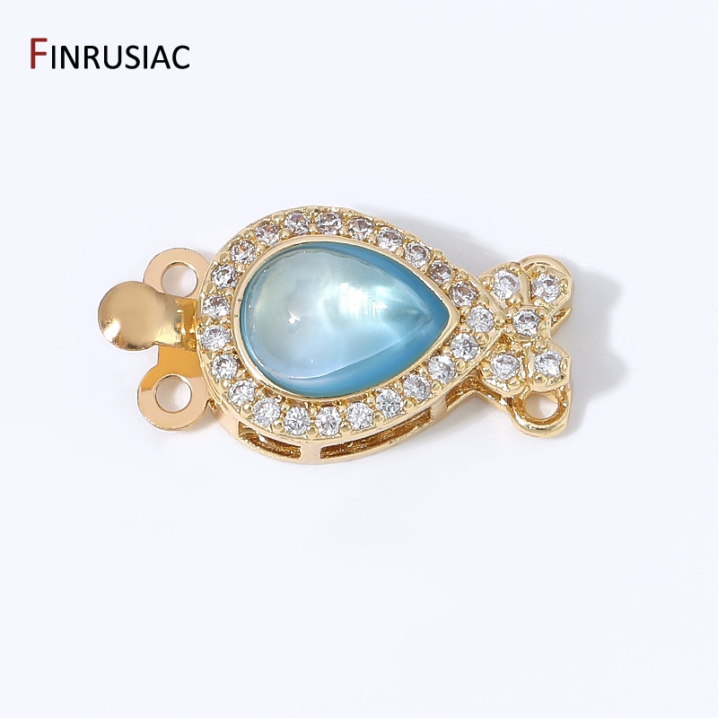 18K 금도금 황동 배 모양 오팔 박스 클라스프 2줄  - Jewelry Making Organizer 리뷰 및 가격