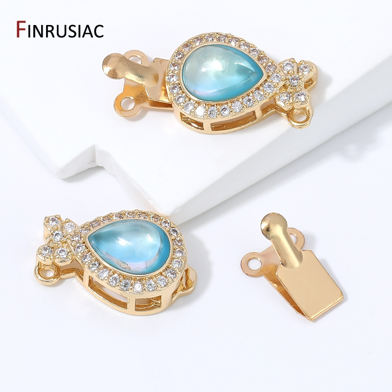 18K 금도금 황동 배 모양 오팔 박스 클라스프 2줄  - Jewelry Making Organizer 리뷰 및 가격