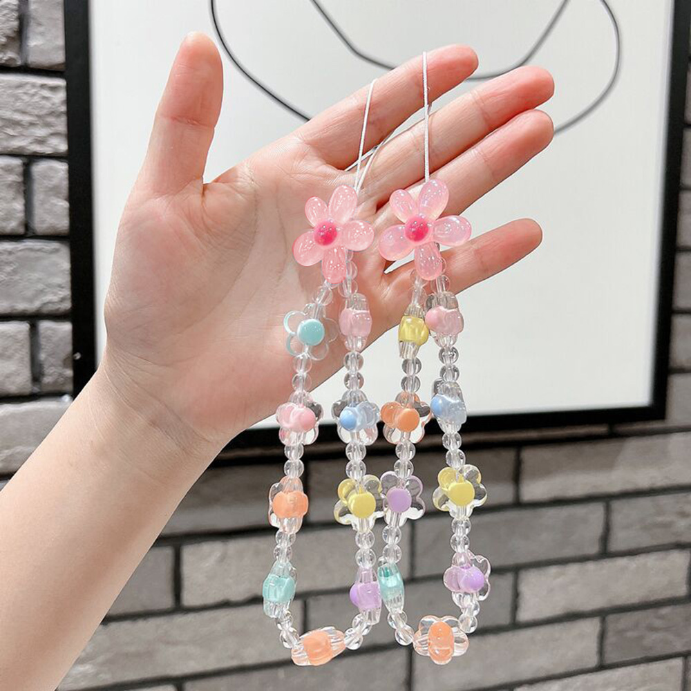 컬러풀한 해바라기 비즈 휴대폰 체인 마카롱 꽃 비즈 휴 - Jewelry Making With Beads 리뷰 및 가격