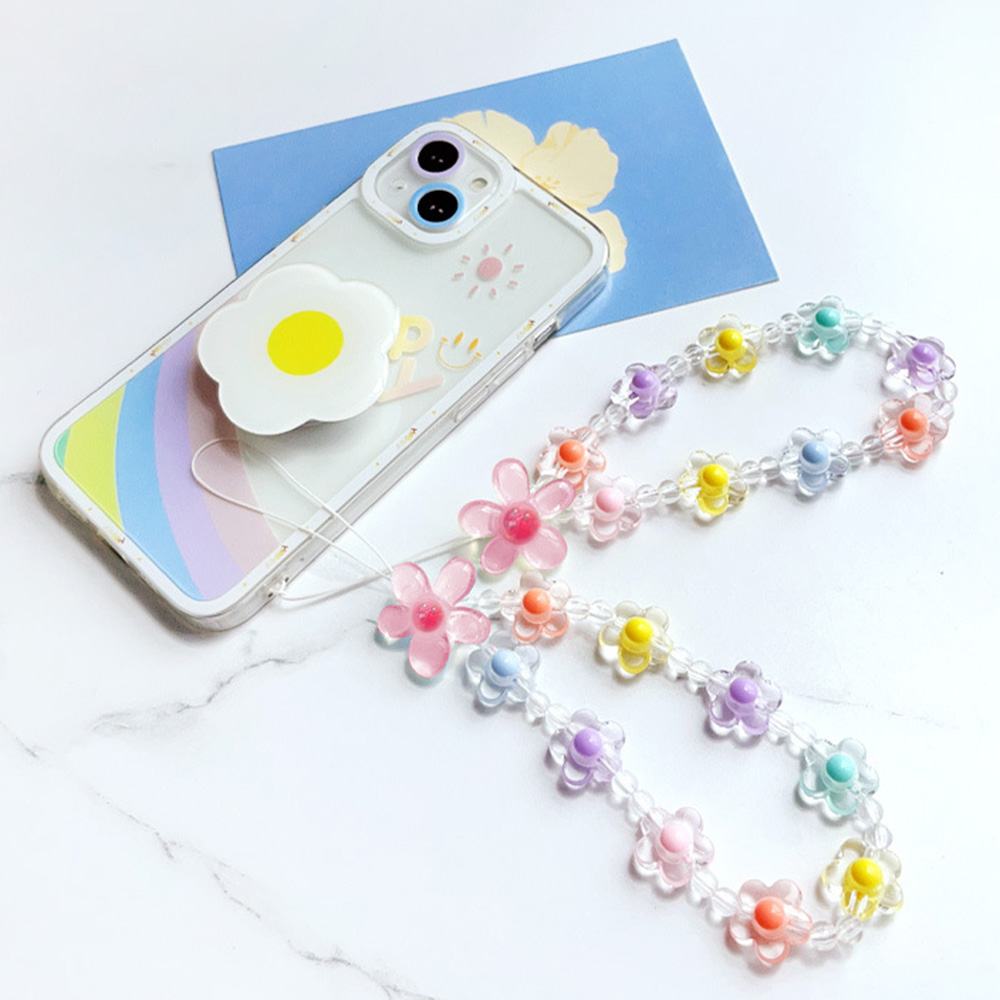 컬러풀한 해바라기 비즈 휴대폰 체인 마카롱 꽃 비즈 휴 - Jewelry Making With Beads 리뷰 및 가격
