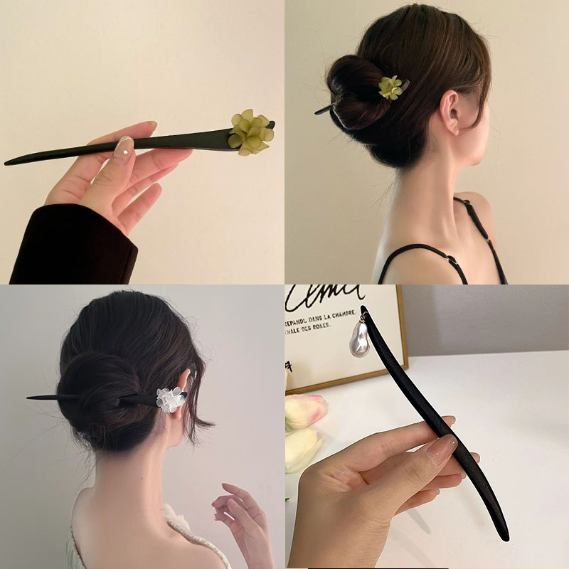 빈티지 중국 스타일 나무 꽃 머리 스틱 여성을위한 진주 - Jewelry Making With Beads 리뷰 및 가격