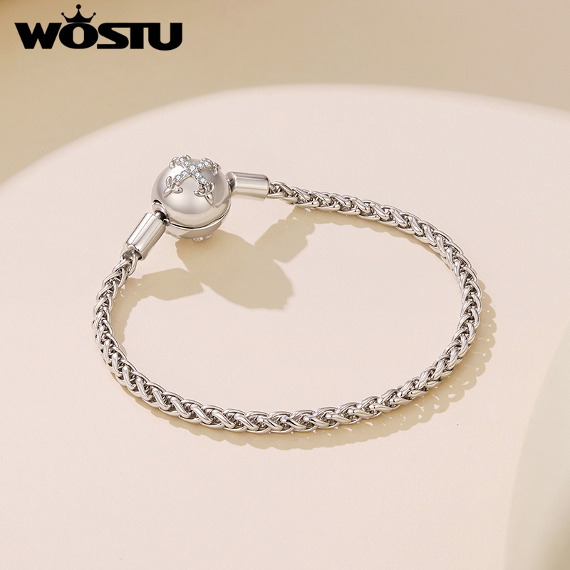 WOSTU 플래티넘 도금 스파클링 지르콘 크로스 팔찌  - Jewelry Making Singapore 리뷰 및 가격
