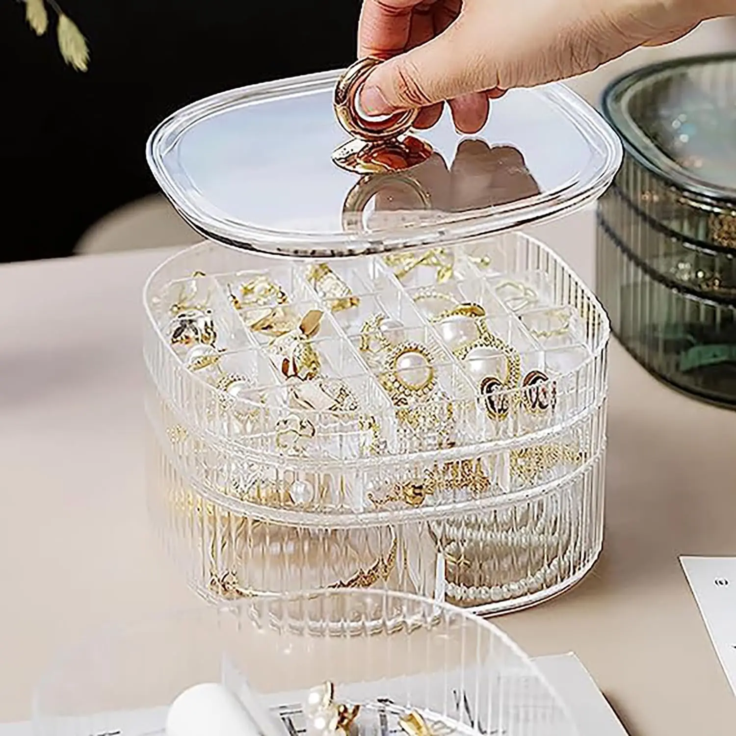 보석함, 손잡이가 있는 보석 정리함, 여성용 투명 보석 - Jewelry Making Organizer 리뷰 및 가격