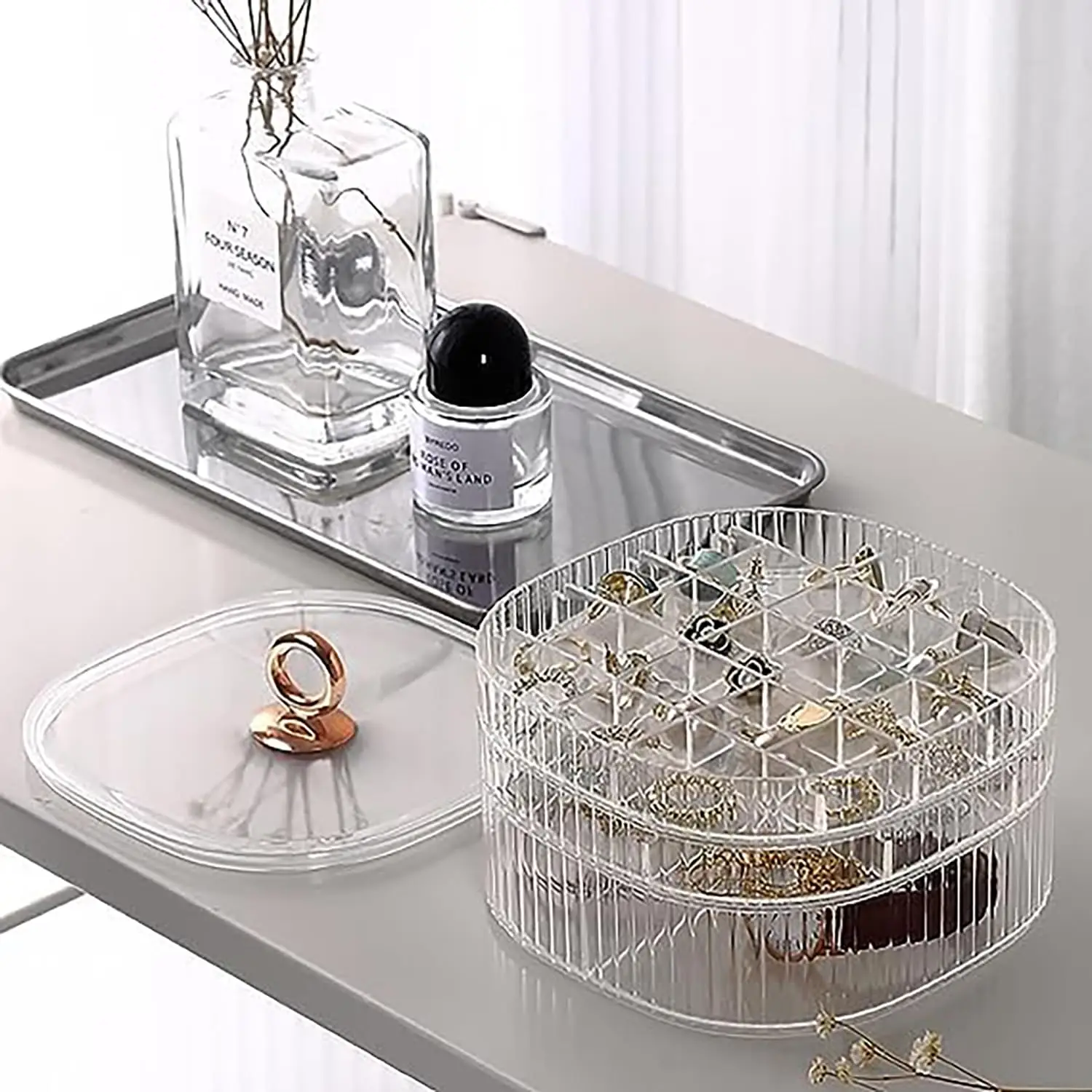 보석함, 손잡이가 있는 보석 정리함, 여성용 투명 보석 - Jewelry Making Organizer 리뷰 및 가격