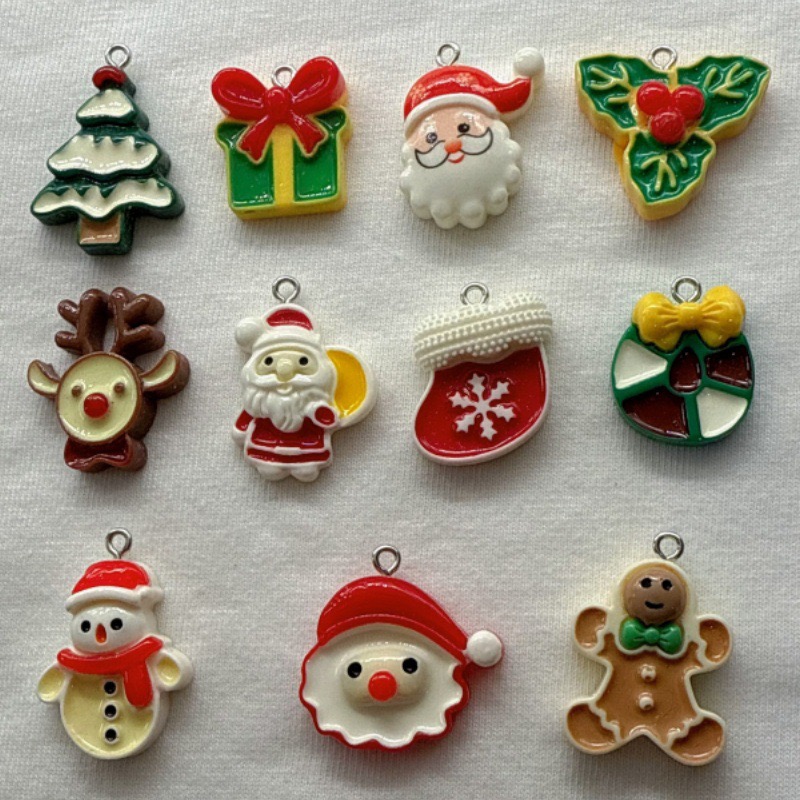 10pcs 크리스마스 만화 시리즈 수지 펜던트 DIY  - Jewelry Making Resin 리뷰 및 가격